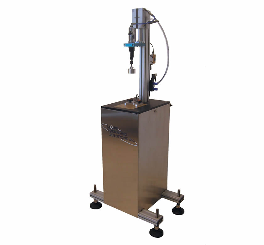 Semi-Automatic portable chuck capping machine from Liquid Packaging Solutions